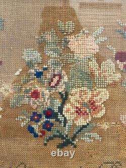 Antique Old Antebellum South American Folk Art Pre Civil War Sampler, 1855