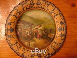 Antique Old Barbee Distillery Louisville Ky Tin Litho Tray Sign Vienna Art Plate