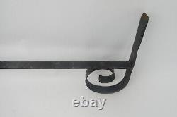 Antique Old Black Wrought Iron Curved Homestead Home Sign Bracket Hanger