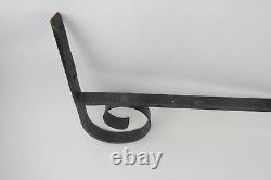 Antique Old Black Wrought Iron Curved Homestead Home Sign Bracket Hanger