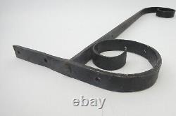 Antique Old Black Wrought Iron Curved Homestead Home Sign Bracket Hanger