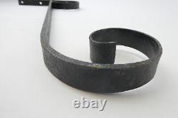 Antique Old Black Wrought Iron Curved Homestead Home Sign Bracket Hanger