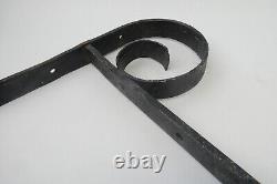 Antique Old Black Wrought Iron Curved Homestead Home Sign Bracket Hanger