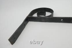 Antique Old Black Wrought Iron Curved Homestead Home Sign Bracket Hanger