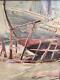 Antique Old Boat Art Watercolor Painting Original Signed Anna Hasselman Nautical