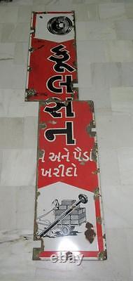 Antique Old Collectible Foolson Brand Bearing Porcelain Enamel Signboard in 2 Ps