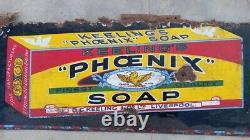 Antique Old DC Keeling & Co. England Phoenix Soap Ad Porcelain Enamel Sign Board