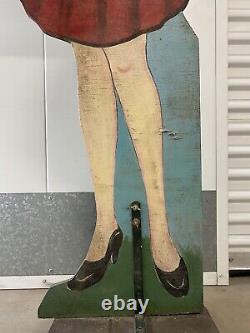Antique Old Danish American Folk Art SOLVANG Woman Painted Restaurant Sign