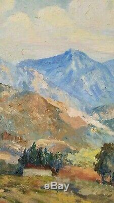 Antique Old Early California Valley Landscape 30 Oil Painting Signed Lovejoy