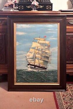 Antique Old English School Large Oil Painting on Canvas, signed I. R. B. 18th C