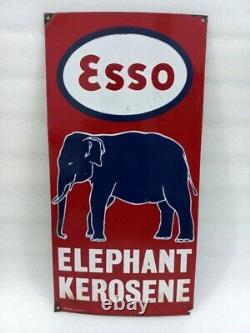Antique Old Esso Elephant Kerosene Ad Porcelain Enamel Patrol Station Sign Board