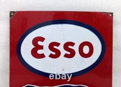 Antique Old Esso Elephant Kerosene Ad Porcelain Enamel Patrol Station Sign Board