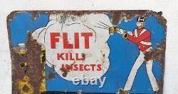 Antique Old FLIT Insecticide Flies Mosquito Kills Ad Porcelain Enamel Sign Board