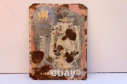 Antique Old Feuerhand Kerosene Lamp Germany Adv. Porcelain Enamel Sign Board