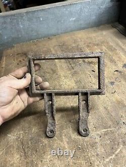 Antique Old Gas Pump Display Price Box Sign Frame Holder Bracket Cast Iron Parts