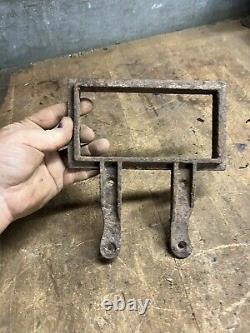 Antique Old Gas Pump Display Price Box Sign Frame Holder Bracket Cast Iron Parts