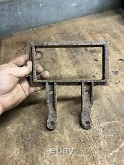 Antique Old Gas Pump Display Price Box Sign Frame Holder Bracket Cast Iron Parts