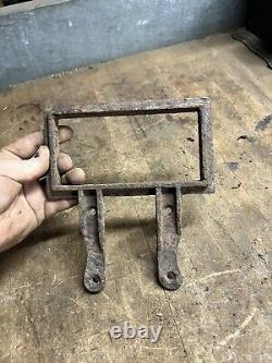 Antique Old Gas Pump Display Price Box Sign Frame Holder Bracket Cast Iron Parts