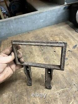 Antique Old Gas Pump Display Price Box Sign Frame Holder Bracket Cast Iron Parts
