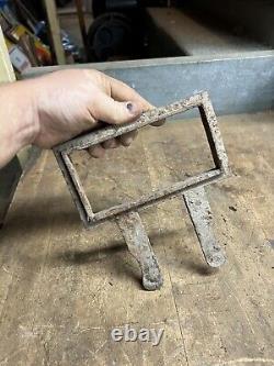 Antique Old Gas Pump Display Price Box Sign Frame Holder Bracket Cast Iron Parts