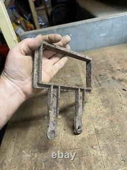 Antique Old Gas Pump Display Price Box Sign Frame Holder Bracket Cast Iron Parts