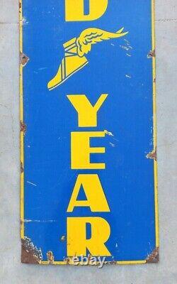 Antique Old Good Year Tyre Tire Shop Indication Adv Porcelain Enamel Sign Board