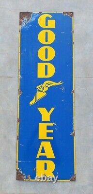 Antique Old Good Year Tyre Tire Shop Indication Adv Porcelain Enamel Sign Board
