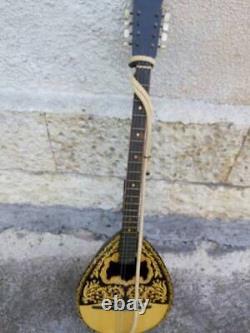 Antique Old Greek Tambura Ecorda String Musical Folk Instrument Wood Hand Made