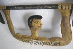 Antique Old Gymnasium Trade Sign, Store Display. Embossed. 28.30 Inch