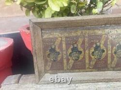 Antique Old Hand Crafted Passing Show Cigarettes Tin Sign Board Framed 10 x 5'