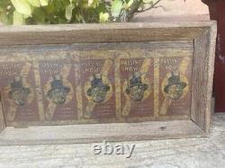 Antique Old Hand Crafted Passing Show Cigarettes Tin Sign Board Framed 10 x 5'