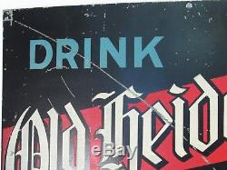 Antique Old Heidelberg Beer Sign Metal Brewing Blatz Advertising Original