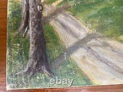 Antique Old Homestead American Folk Art Painting Signed 1947 Emily /HDT LAUTREC