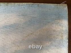 Antique Old Homestead American Folk Art Painting Signed 1947 Emily /HDT LAUTREC