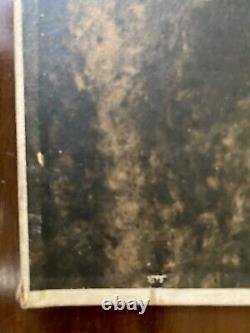Antique Old Homestead American Folk Art Painting Signed 1947 Emily /HDT LAUTREC