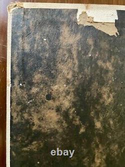 Antique Old Homestead American Folk Art Painting Signed 1947 Emily /HDT LAUTREC