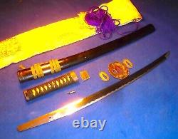 Antique Old Japanese Samurai Wakizashi Katana Sword Signed Tang in Full Polish