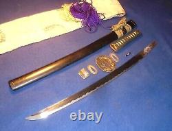Antique Old Japanese Samurai Wakizashi Katana Sword Signed Tang in Full Polish