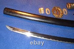 Antique Old Japanese Samurai Wakizashi Katana Sword Signed Tang in Full Polish