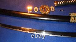 Antique Old Japanese Samurai Wakizashi Katana Sword Signed Tang in Full Polish