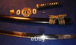 Antique Old Japanese Samurai Wakizashi Katana Sword Signed Tang in Full Polish