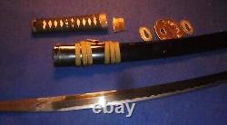 Antique Old Japanese Samurai Wakizashi Katana Sword Signed Tang in Full Polish