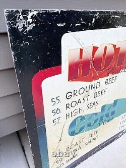 Antique Old Large Original Carnival Food Advertising Sign Display Grocery Store