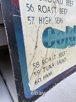 Antique Old Large Original Carnival Food Advertising Sign Display Grocery Store