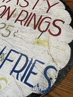 Antique Old Large Original Carnival Food Advertising Sign Display Grocery Store
