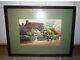 Antique Old Master Dutch Painting 1800s People & Garden Scape Signed