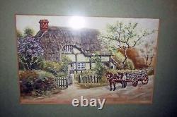 Antique Old Master DUTCH PAINTING 1800s PEOPLE & GARDEN SCAPE SIGNED