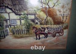 Antique Old Master DUTCH PAINTING 1800s PEOPLE & GARDEN SCAPE SIGNED