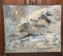 Antique Old Master Modern Abstract Expressionist Oil Painting Maine Mountians