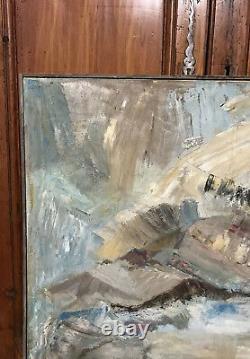 Antique Old Master Modern Abstract Expressionist Oil Painting Maine Mountians